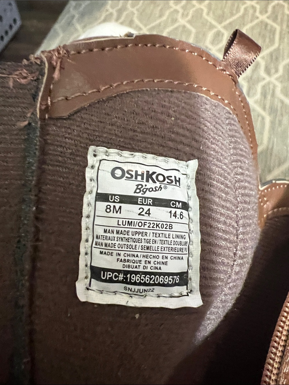OshKosh B'gosh Brown and Tan Toddler Boot - Picture 5 of 5